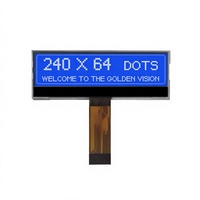 Modul Layar LCD Grafis Monokrom FSTN Goldenvision 240x64 Kuning Hijau