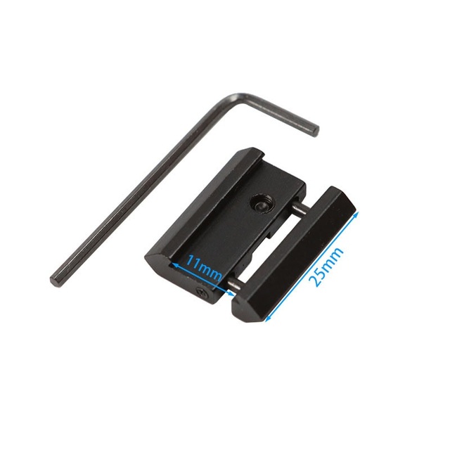 Multi-Angle Durable Adjustable 11mm to 20mm Adapter Base 6061 Aluminum Alloy Matte Black Outdoor Equipment Converter