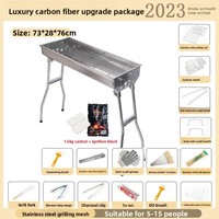 Barbecue portable pliable en acier inoxydable pour la maison et l'extérieur, idéal pour le camping et le grillades au charbon de bois