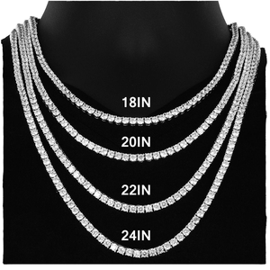 Moissanite Tennis <b>Necklace</b> 925 Sterling Silver Round Brilliant Cut Clasp <b>Chain</b> for Wedding Gift Party - Product Image 1