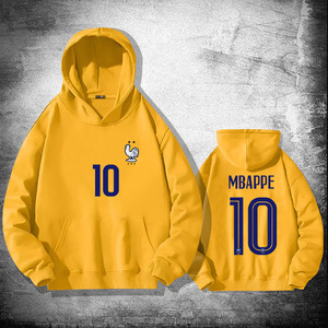 Pour l'équipe de <span class=keywords><strong>France</strong></span> <span class=keywords><strong>Mbappe</strong></span> N° 10 sweats à capuche unisexes en coton personnalisés pour jeunes, style sport, amples, doublés en polaire - Product Image 4