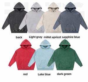 OEM ODM 355G Sweat à capuche streetwear unisexe oversize à épaules tombantes en molleton velours teint en pièce effet flocon de neige - Product Image 6