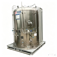 Réservoir de stockage cryogénique d'oxygène/azote/argon mini en acier au carbone et acier inoxydable d'occasion, capacité 3m³, garantie 1 an