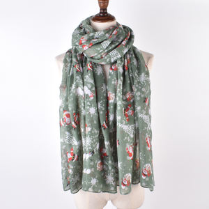 Personnalisé Coton Ligne Voix Noël Foulards Femmes Écharpe Châle Hiver Femmes Châle Wrap Cape Tippet Cappa - Product Image 4