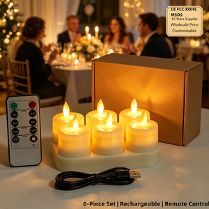 <span class=keywords><strong>Bougie</strong></span> <span class=keywords><strong>LED</strong></span> chauffe-plat <span class=keywords><strong>rechargeable</strong></span> avec flamme vacillante et mouvante, certifiée CE ROHS FCC, pour événements et commandes en gros – Fournisseur personnalisé - Product Image 1