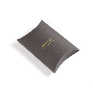<strong>Merci</strong> Custom Logo Paper Jewelry Box Hot Stamping Small Pillow Box Gift Candy Packaging Carton Small Folding Gift Box - Product Image 5