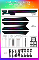 Cardoo para Volkswagen Golf Mk6 2008-2013, Actualización de Luz Ambiental Galaxy, Iluminación LED Interior Dinámica con Efecto Estrellado, Kits de Accesorios