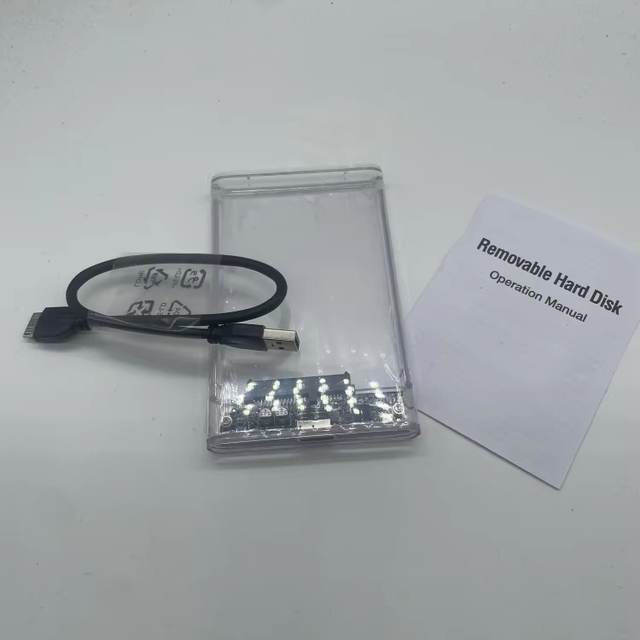 CLE 2.5 Inch HDD SSD Transparent Enclosure USB 2.0/3.0 SATA Mobile Hard Drive Case for MacBook/Notebook/PC