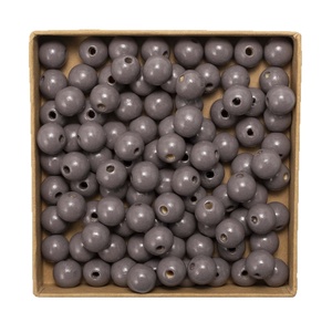 Perles rondes colorées en bois de lotus de 14 mm du fabricant original <span class=keywords><strong>DJ</strong></span>, accessoires DIY pour enfants avec cordon en jute et pompon - Product Image 5
