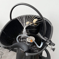 Chaise de lavage de luxe moderne en cuir synthétique imperméable avec cadre métallique et bassin en céramique, pour salon de coiffure, avec circulation d'eau YTS Y001 1