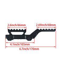 Base de montage sur rail rehausseur LAMBUL Tactical 2.91 pour viseur holographique 551 552 553 558, viseur point rouge EXPS et lumière PEQ NGAL 20mm