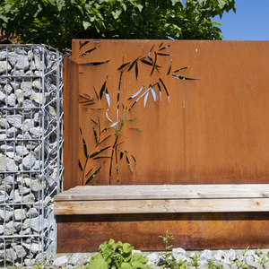GNEE Garden Wall Art Screen Corten Steel con diseño de bambú Divisor de habitación moderno - Product Image 2