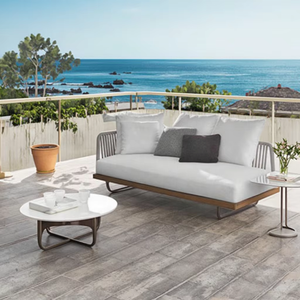 Corde de patio de style moderne, bande extérieure en aluminium, salon, canapé en forme de L, meubles d'extérieur de jardin - Product Image 5