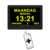 Pros 7 "Kalender Digital Jam Hari Bingkai Foto Ekstra Besar Gangguan Penglihatan Jam Digital Tidak Diperpendek Hari Bulan Jam Alarm