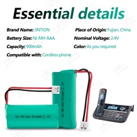 JINTION 2.4V 900mAh AAA Ni-MH Paket Baterai Isi Ulang 2 Sel untuk Telepon Nirkabel BT-1011 Baterai Pengganti