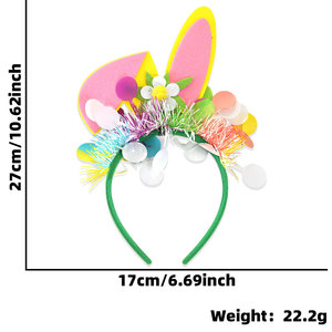 Décorations de Pâques Accessoires de costumes de fête Oreilles de lapin Belle fleur de poulet jaune Bandeaux de Pâques pour la famille des enfants - Product Image 6