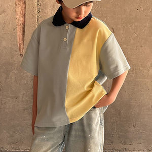 Camiseta Polo de Manga Corta para Niños, Nueva Colección de Verano, Camiseta Polo Deportiva Moderna con Diseño de Bloques de Color, Personalizable - Product Image 2