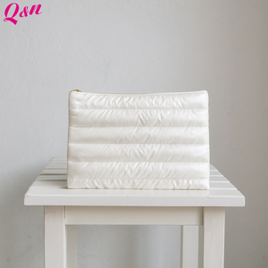 Haute qualité léger coton toile fermeture éclair pochette de voyage matelassé femmes filles maquillage sac cosmétique Portable réutilisable grand - Product Image 2