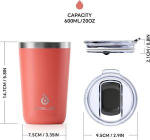 <span class=keywords><strong>IDEUS</strong></span> US Almacén 20 oz Vaso aislado al vacío de doble pared de acero inoxidable con tapa - Product Image 5