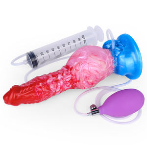 Dildo de 9 Pulgadas con Forma de <span class=keywords><strong>Lobo</strong></span>, Inflable y con Eyaculación, para Mujeres, Masturbadores - Product Image 6