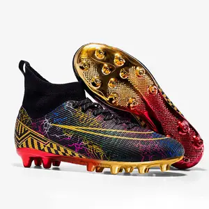 Football Shoes Blank ODM Soccer Boots TPU Sole Hard Wearing Grass Soccer Football Shoes For Turf