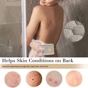 Cinturón Exfoliante de Doble Cara de Esponja y Rayón Granulado Largo Natural para Baño y Ducha, Ideal para Adultos, Venta al por Mayor - Product Image 4