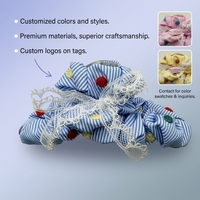 Barrette à cheveux personnalisable en polyester, couleur unie, avec nœud ondulé et dentelle, style élégant pour fête