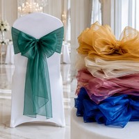 Fabricante Profesional OEM, Marca Laiyuan, Modelo 31535, 15 Colores, Silla de Organza Romántica Desmontable Personalizada, Decoración para Bodas