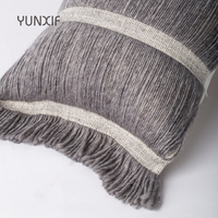 Housse de coussin texturée à franges rayées, artisanat textile haut de gamme bohème, luxe abordable, vente chaude