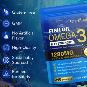 OneBotanical Huile de poisson oméga 3 1280mg Huile de poisson oméga 3 Cerveau Système immunitaire Huile de poisson oméga 3 raffinée Capsules molles d'huile de poisson - Product Image 6