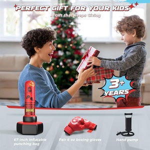 Inflatable PVC Punching Bag Freestanding Eco-Friendly Durable for Kids Aged 3-12 <b>Boxing</b> Karate Taekwondo Boys Girls Christmas - Product Image 2
