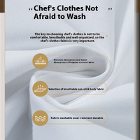 Uniformes de chef professionnels - Vestes de chef à manches longues pour hommes/femmes en tissu sergé pour utilisation en restaurant et bar (automne/hiver)