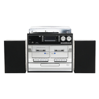   Tourne-disque avec haut-parleurs séparés, lecteur CD, double cassette, radio AM/FM, USB, SD, système de musique stéréo