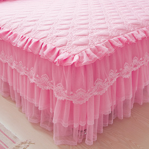 Jupe de lit en dentelle pour lit simple, style princesse, couvre-lit <span class=keywords><strong>Simmons</strong></span>, housse de matelas épaisse pour lit Queen, protège-matelas antidérapant - Product Image 6
