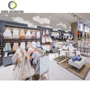 Meubles de présentation élégants pour magasin de bébé, design de haute qualité, étagères pour vêtements d'enfants, vitrines avec supports de présentation en métal pour vêtements - Product Image 6