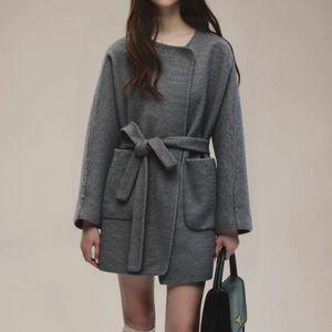 Cappotto invernale da <span class=keywords><strong>donna</strong></span> nuovo materiale da lavoro <span class=keywords><strong>grigio</strong></span> giacca da lavoro con ampia tasca in vita cappotto Double-faced adatto per tutti i giorni - Product Image 1