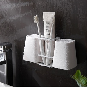 ที่วางแปรงสีฟันและยาสีฟันติดผนังสแตนเลสสองชั้นแบบทันสมัย - Product Image 3