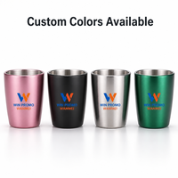 Tasse à expresso en acier inoxydable à double paroi de 80 ml avec logo personnalisé, mini tasse à café isolée, petite tasse à thé en métal pour cadeau promotionnel