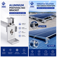 Support de montage en L pour panneau solaire en aluminium, pour installation sur toit en métal incliné, système de montage PV