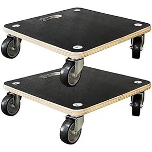 Plateau carré en bois pour plantes avec roulettes universelles, chariot à plateau plat multi-usages pour usage intérieur et extérieur - Product Image 1