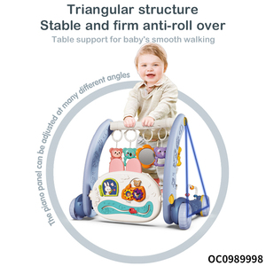 Tapis d'éveil musical 2-en-<span class=keywords><strong>1</strong></span> de bonne qualité avec <span class=keywords><strong>piano</strong></span>, trotteur et animaux suspendus pour <span class=keywords><strong>bébé</strong></span> - Product Image 3