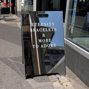 Vst Tùy Chỉnh Thép Không Gỉ Một Khung Dấu Hiệu Thương Mại Hai Mặt Ngoài Trời Sàn Đứng Quảng Cáo Kim Loại Bảng Hiệu - Product Image 4