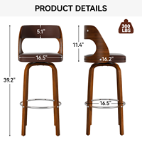 Tabourets de bar modernes à hauteur réglable, pivotants, en bois massif/cuir, résistants à l'eau, pour l'extérieur, la salle à manger, la salle de sport, l'école