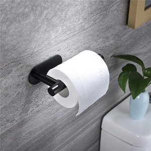 Porte-papier toilette <span class=keywords><strong>noir</strong></span> et or, support mural multifonctionnel pour salle de bain, support pour téléphone, étagère pour rouleau de serviette, accessoires - Product Image 4