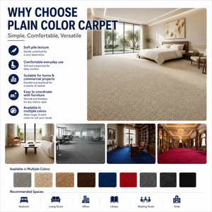 Wall to Wall Carpet Hotel Carpet Solid Colors Carpet Modern Plush Tufted Polypropylene Cushioned Rectangle Living Room - Product Image 3