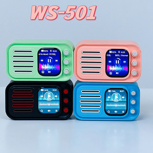 WS-501 5W 1000mAhスマートタッチスクリーンワイヤレス屋外ポータブルミニパーティー携帯電話ステージコンピュータスピーカーFMラジオアプリ付き - Product Image 6
