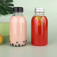 Bouteille de boisson en plastique PET transparente de qualité alimentaire de 350 ml avec couvercle, col de 38 mm, bouteille jetable pour jus, lait, thé