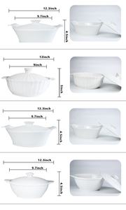 Casserole en céramique avec couvercle pour four, Mini Cocotte 1 Quart de plat de cuisson à lasagnes profondes - Product Image 3