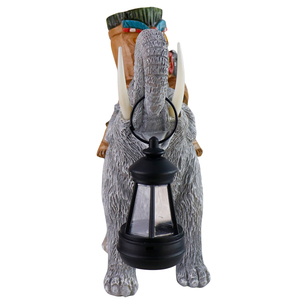 US Stock Tiki <span class=keywords><strong>uomo</strong></span> che cavalca <span class=keywords><strong>elefante</strong></span> con lanterna in resina ornamento artigianale, decorazione da giardino all'aperto - Product Image 2