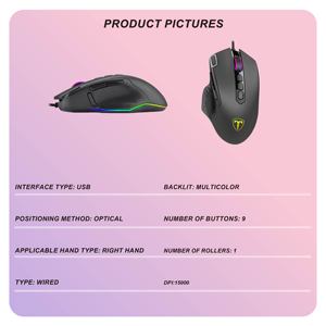 เมาส์สำหรับเล่นเกมแบบมีสาย 15000 ดีพีไอ พร้อมไฟ RGB สำหรับพีซีเกมเมอร์ รุ่น TGM-305 - Product Image 4